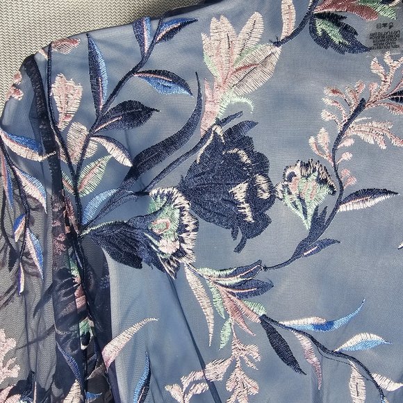 Shannon Cover Up from Rya all over embroidered netting XS/S M/L Vibrant Blue NWT - Picture 7 of 9